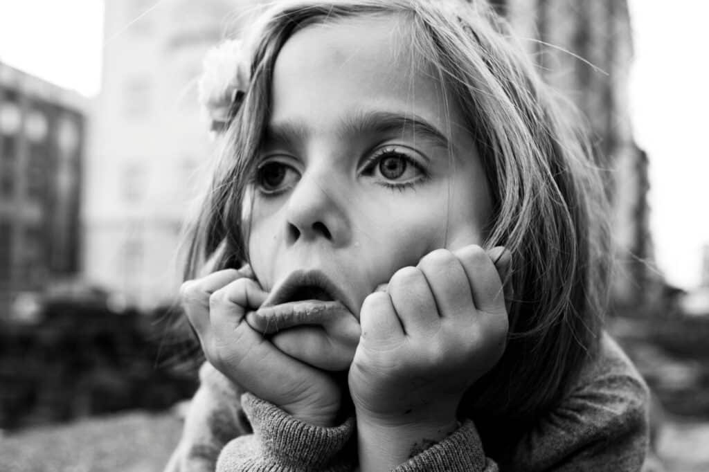 child looking anxious