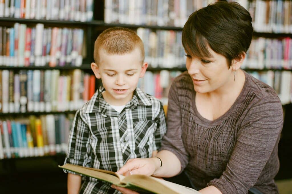 teacher reading to child