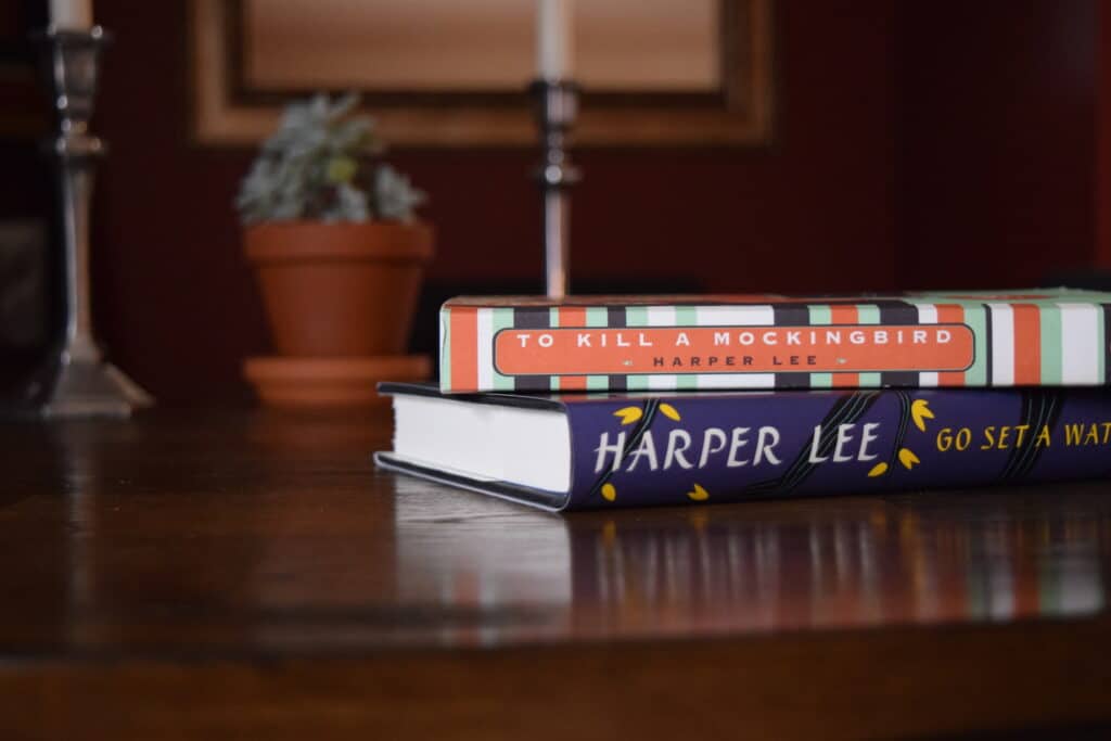 books sitting on table