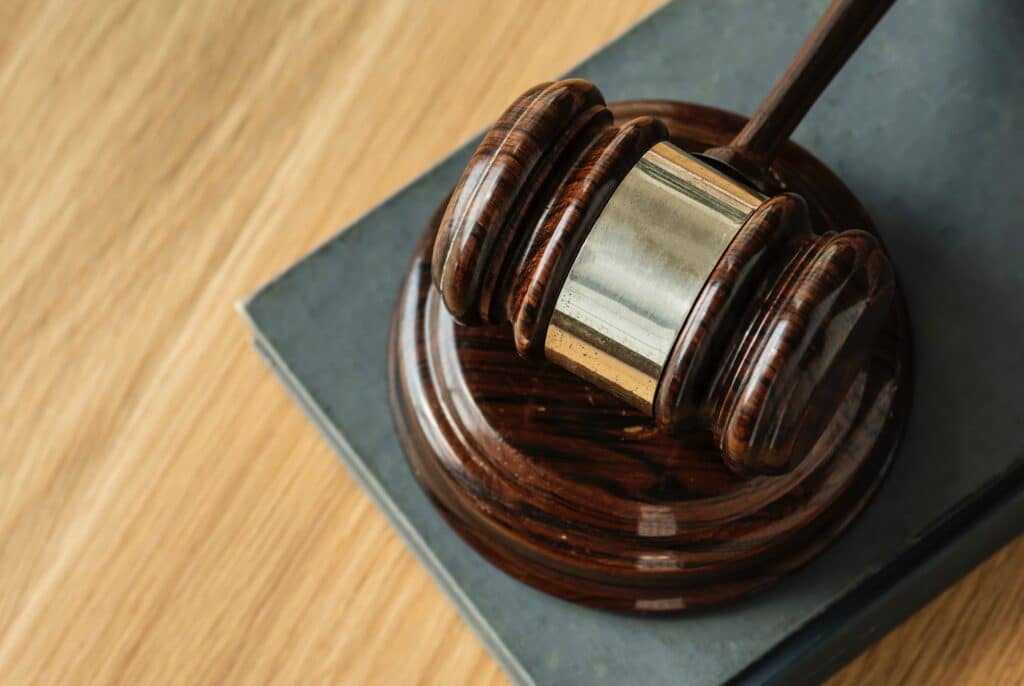 close up of a judge's gavel