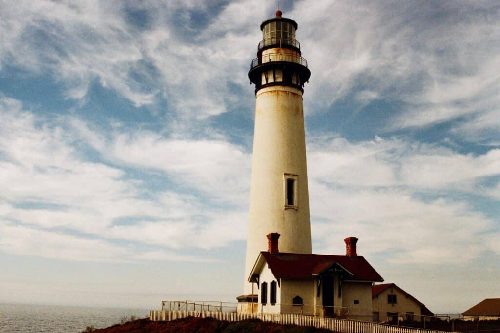 landscape of lighthouse on coast