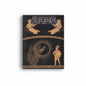 Cover of Ready Readers: Epics, Volume One featuring Aeneas contemplating an olive branch under the goddesses Aphrodite and Juno.l