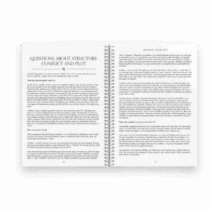 Interior of Ready Readers: Epics Volume One featuring Conflict and Plot questions with answers